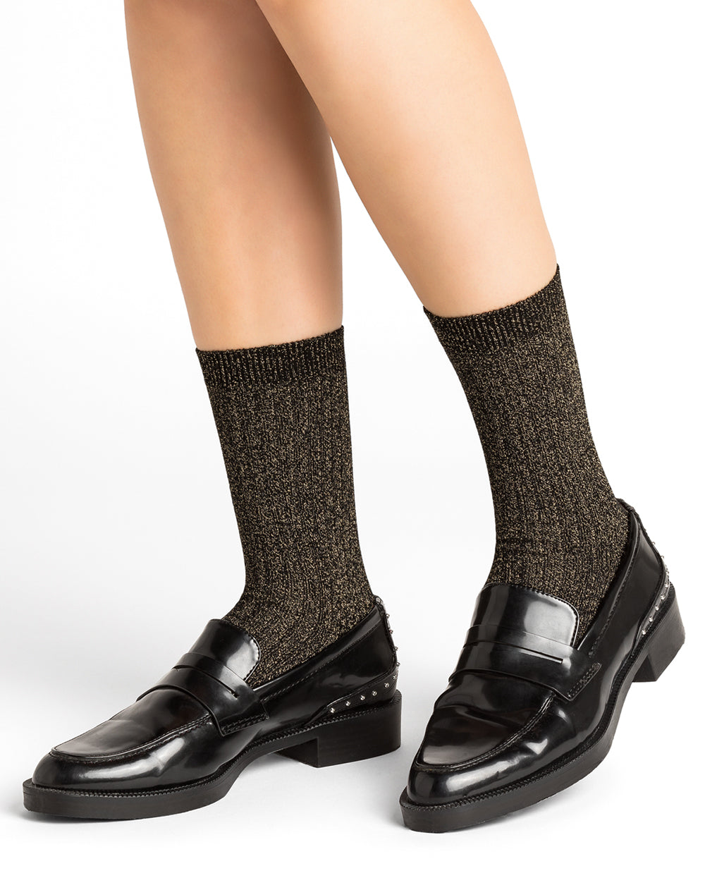 Lurex Ribbed Sokkar - Bleuforêt