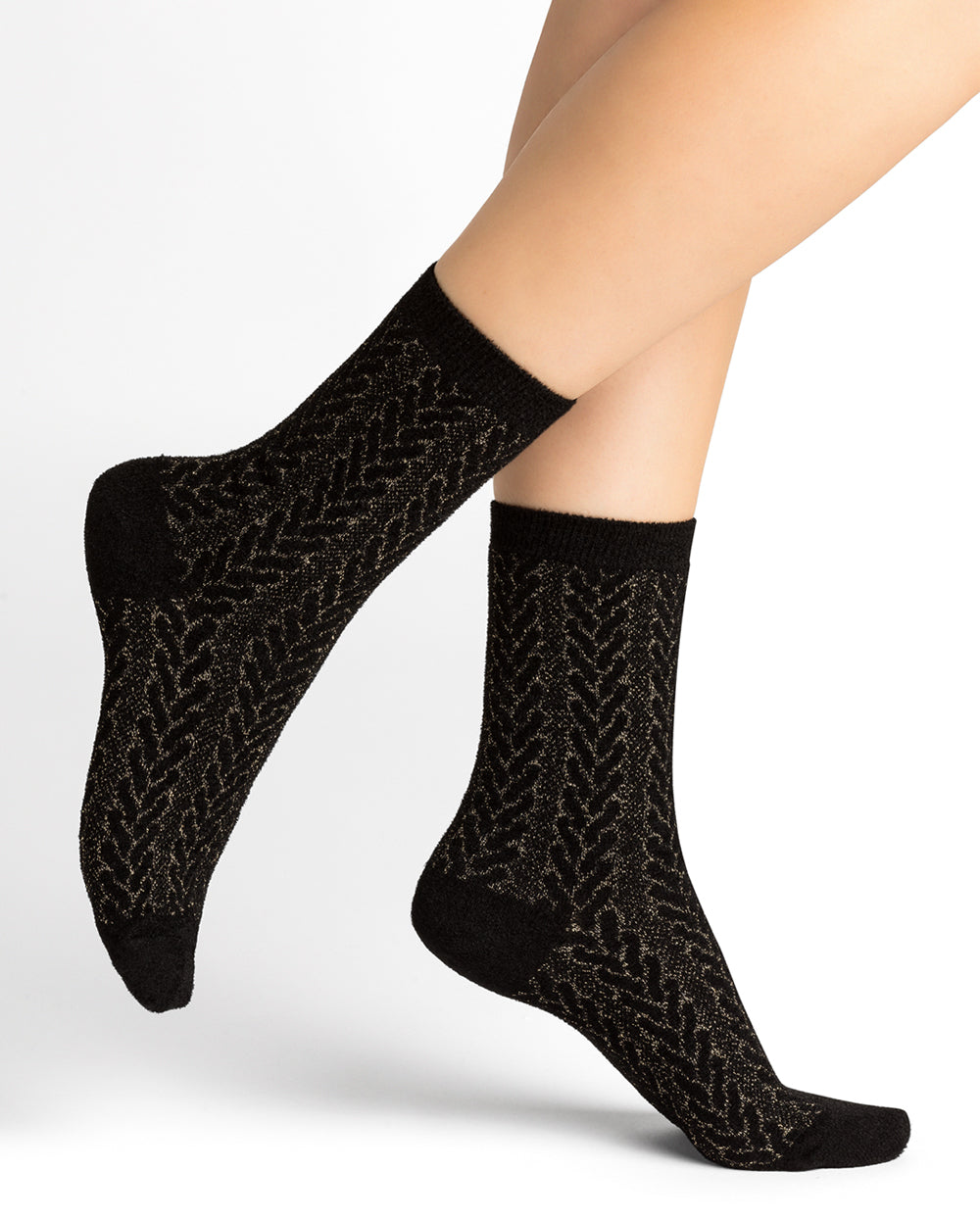 Cable Knit Velour Sokkar - Bleuforêt