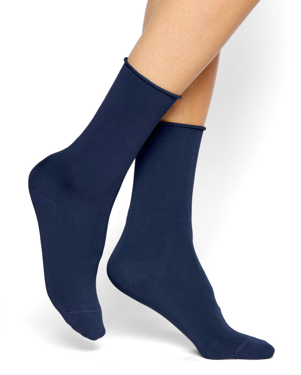 Roll-Top Pure Cotton Sokkar - Bleuforêt