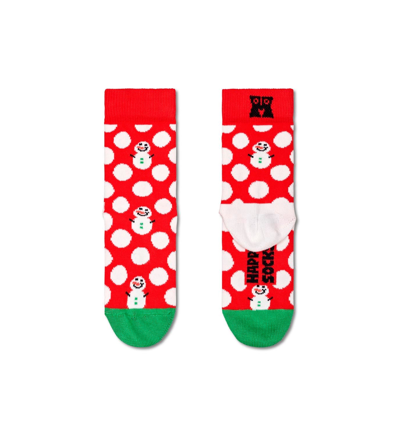 Kids Big Dot Snowman - Jólasokkar - Happy Socks