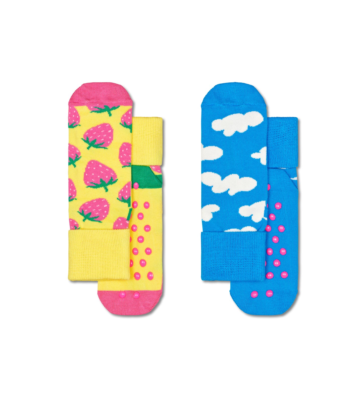 Barna Sokkar, jarðaber/ský, Antislip (2 pör) - Happy Socks
