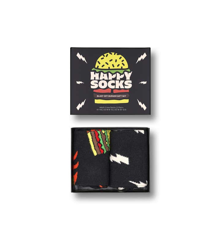 Gjafabox - Blast of Burger (2 pör) Happy Socks