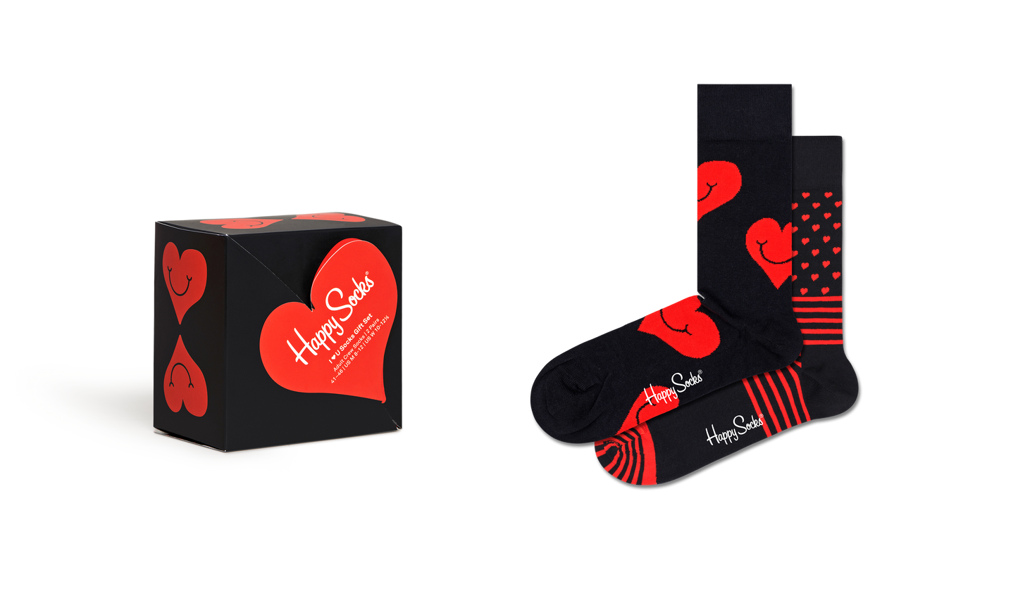 Gjafabox - I heart you (2 pör) Happy Socks