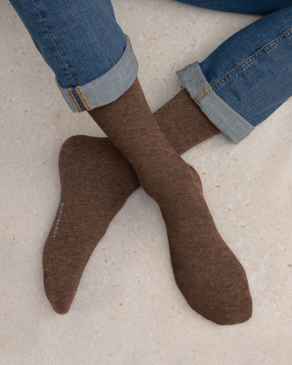 Herrasokkar - bómull og Cashmere -Bleuforêt