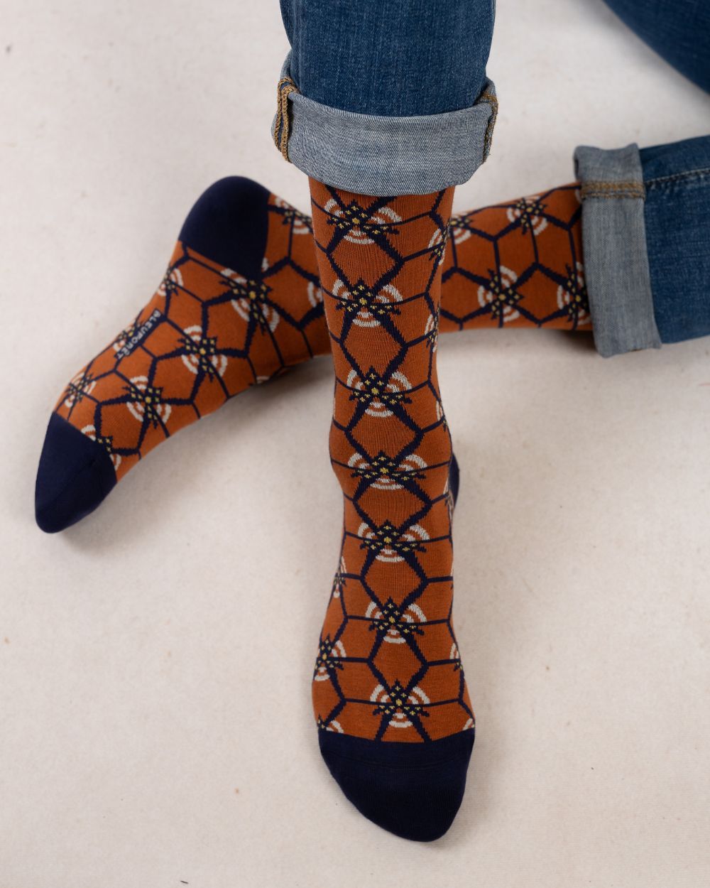 Herra bómullar sokkar , munstraðir- Bleuforet