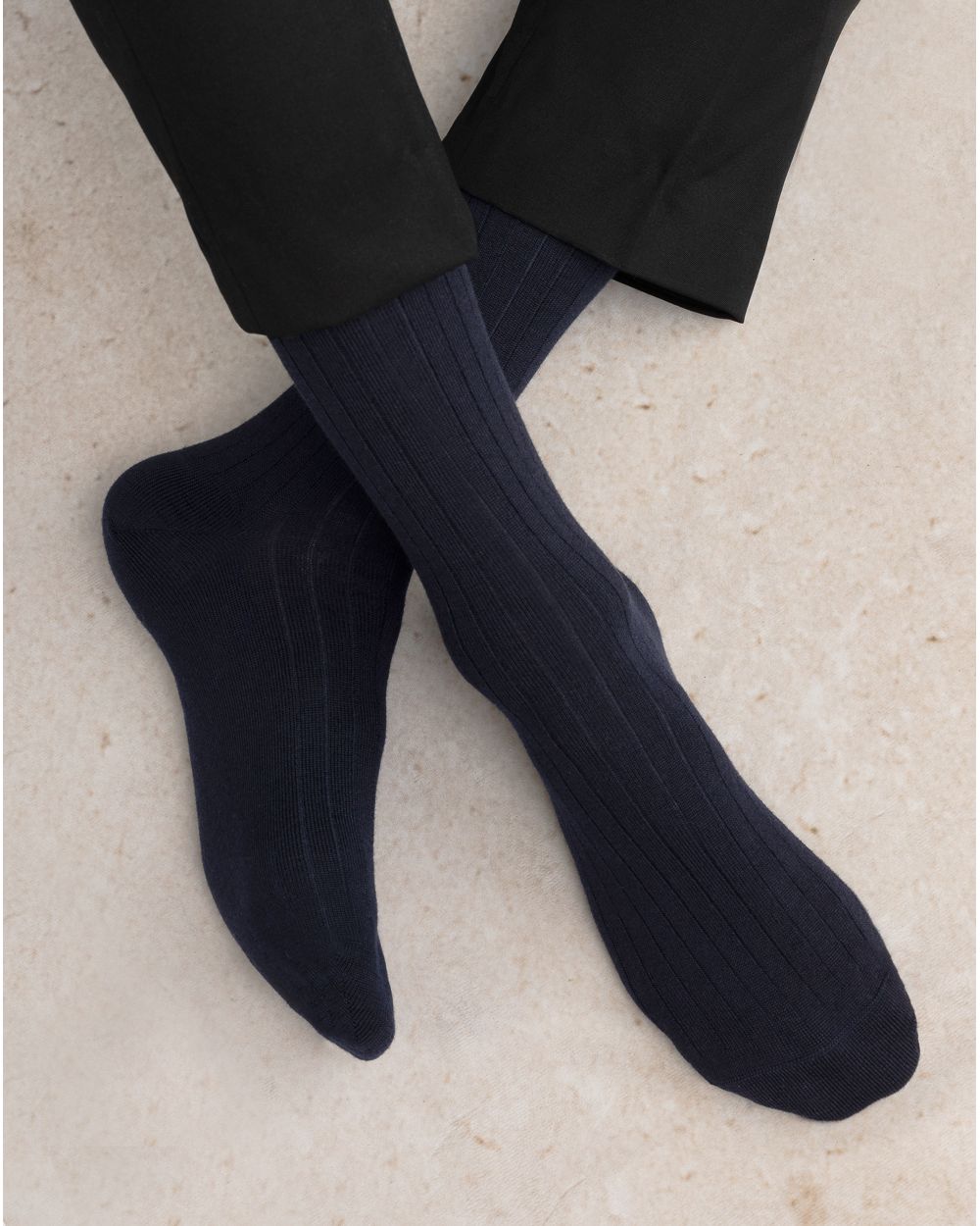 Rifflaðir Herra Merino ullar Sokkar - Bleuforet