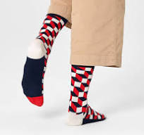 Filled Optic Rauðir/Bláir sokkar - Happy Socks