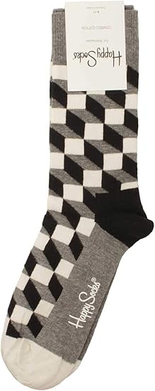 Filled Optic Hvít/svartir sokkar - Happy Socks