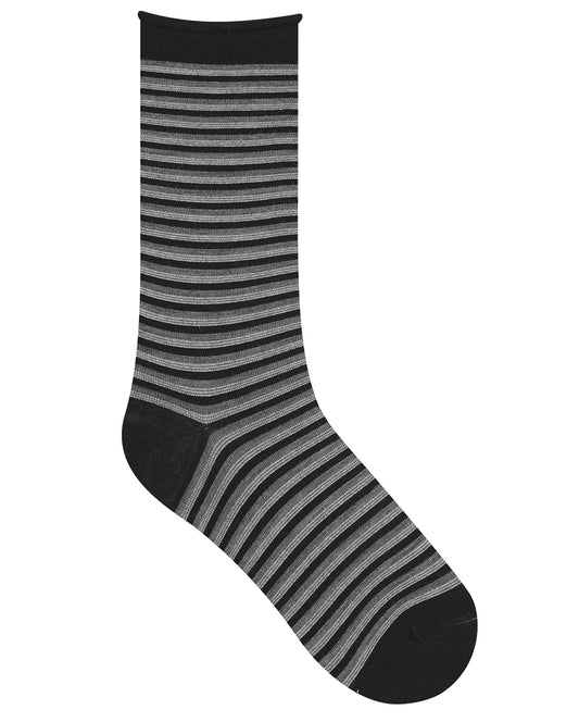 Röndóttir tískusokkar með glimmer - Fine Wool Stripes glimmer sokkar - Bleuforêt