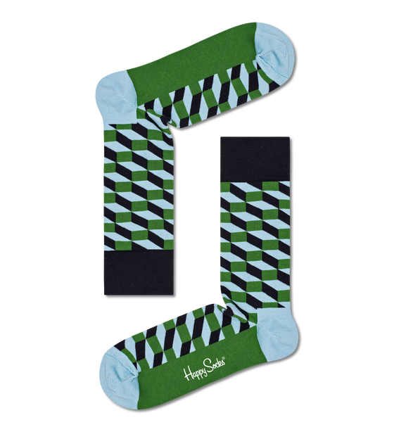 Fyllt Optic Grænir sokkar - Happy Socks