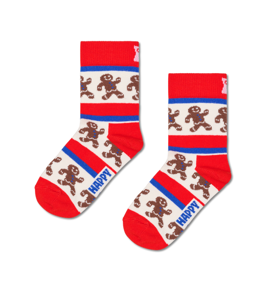 Kids Gingerbread stripe- Jólasokkar - Happy Socks