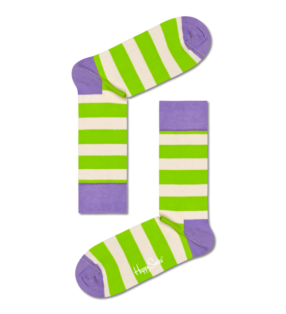 Stripe grænir með fjólubláu - Happy Socks