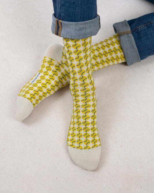 Herra bómullar sokkar , munstraðir- Bleuforet