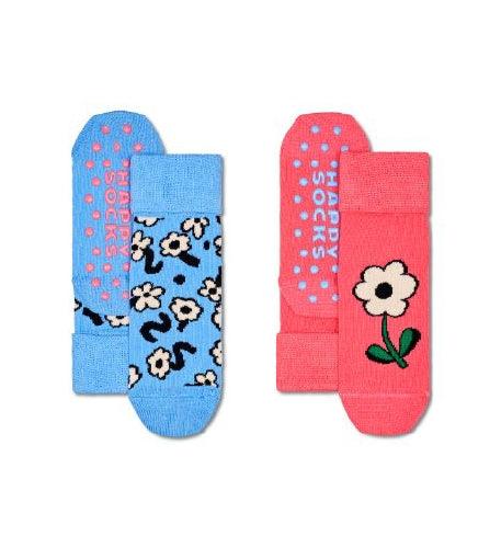 Barna Sokkar, Flower- Antislip (2 pör) - Happy Socks